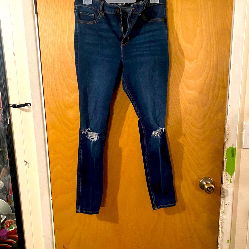 Abercrombie & Fitch high rise dark jean wash